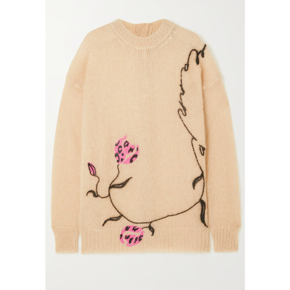 Marni Leopard Floral Design sweater mohair Size IT 48